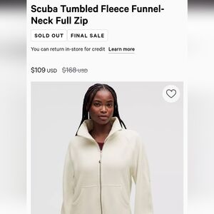 Lululemon Scuba Tumbled Fleece Funnel-Neck Full Zip